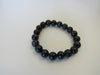 GENUINE BLACK TOURMALINE STRETCH BRACELET 34-43 gm , 10 mm 8 " ALLUREGEM S1107
