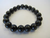 GENUINE BLACK TOURMALINE STRETCH BRACELET 34-43 gm , 10 mm 8 " ALLUREGEM S1107