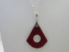 925 STERLING SILVER LARGE RED CORAL PENDANT NECKLACE12 gm 20" ALLUREGEM S1053