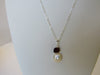 BAROQUE PEARL & BALTIC AMBER PENDANT NECKLACE, 925 Sterling Silver 20"  ALLUREGEM  S1011