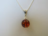 BALTIC AMBER PENDANT NECKLACE, 925 Sterling Silver 18" ALLUREGEM S1010
