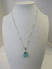 AQUA BLUE CHALCEDONY PENDANT NECKLACE, 925 Sterling Silver, 20"  ALLUREGEM  S1099