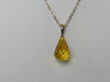 BALTIC AMBER PENDANT NECKLACE FACETED LEMON, 925 Sterling Silver 7.5 gm 18 "   ALLUREGEM S1104