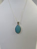 925 STERLING SILVER AQUA BLUE CHALCEDONY PENDANT 20 " ALLUREGEM S1133
