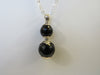 925 STERLING SILVER BLACK ONYX PENDANT NECKLACE,  19 gm  20"  ALLUREGEM S1144