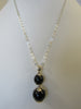 925 STERLING SILVER BLACK ONYX PENDANT NECKLACE,  19 gm  20"  ALLUREGEM S1144