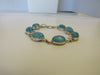 925 STERLING SILVER SKY BLUE CHALCEDONY BRACELET 7 -8 " ALLUREGEM S1161