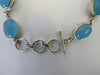 925 STERLING SILVER SKY BLUE CHALCEDONY BRACELET 7 -8 " ALLUREGEM S1161