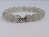 925 STERLING SILVER GREY MOONSTONE STRETCH BRACELET 25 gm 7 "  ALLUREGEM S1163