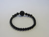 GENUINE BLACK CARVED & MATTE ONYX  STRETCH BRACELET 7 gm 5.25" ALLUREGEM S1169