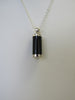 925 STERLING SILVER BLACK ONYX PENDANT NECKLACE,  14 gm  20"  ALLUREGEM S1186