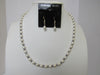 925 STERLING SILVER PEARL & TANZANITE NECKLACE SET 20" ALLUREGEM S1193