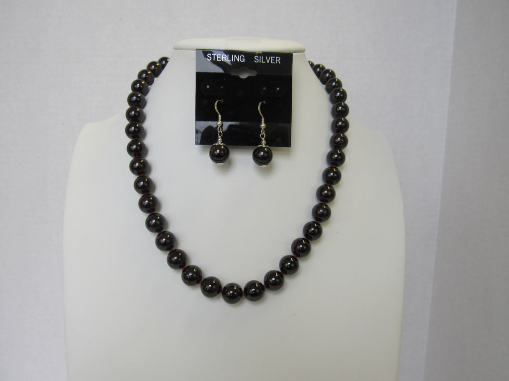 925 STERLING SILVER& GIANT  RHODOLITE NECKLACE SET 18-21 " ALLUREGEM S1194