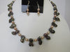 925 STERLING SILVER GREEN & PINK PEARL NECKLACE SET 18 " ALLUREGEM S1200