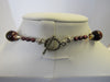 925 STERLING SILVER RED TIGER'S EYE, CRYSTAL & PEARL  NECKLACE SET 41 gm 18 "  ALLUREGEM S1227