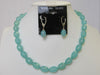 925 STERLING SILVER NATURAL FACETED CHALCEDONY NECKLACE SET 68 gm 18 " ALLUREGEM S1228