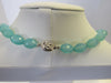 925 STERLING SILVER NATURAL FACETED CHALCEDONY NECKLACE SET 68 gm 18 " ALLUREGEM S1228