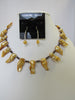 925 STERLING SILVER & GOLDEN FRESHWATER PEARL NECKLACE SET 50 gm 17" ALLUREGEM S1230