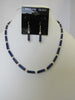 925 STERLING SILVER NATURAL LAPIS LAZULU & FRESHWATER PEARL NECKLACE SET 17 gm 18" ALLUREGEM S1231