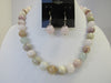 925 STERLING SILVER MORGANITE BEAD NECKLACE  SET, MULTI-COLORED 17 gm 18" ALLUREGEM S1232