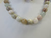 925 STERLING SILVER MORGANITE BEAD NECKLACE  SET, MULTI-COLORED 17 gm 18" ALLUREGEM S1232