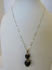 BLACK ONYX PENDANT NECKLACE, 925 STERLING SILVER 20"  ALLUREGEM S1249