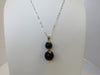 BLACK ONYX PENDANT NECKLACE, 925 STERLING SILVER 20"  ALLUREGEM S1249