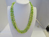 GENUINE FRESHWATER PEARL NECKLACE,  LIME, 9-12 mm 124 gm, 46"  ALLUREGEM S1302