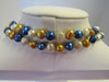 GENUINE FRESHWATER PEARL NECKLACE,  MULTI-COLOR 6-9  mm 126 gm, 56"  ALLUREGEM S1305
