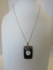 925 STERLING SILVER BLACKWOOD SHIVA'S "EYE" PENDANT NECKLACE 17 gm  ALLUREGEM S1313