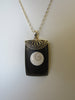 925 STERLING SILVER BLACKWOOD SHIVA'S "EYE" PENDANT NECKLACE 17 gm  ALLUREGEM S1313