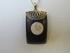 925 STERLING SILVER BLACKWOOD SHIVA'S "EYE" PENDANT NECKLACE 17 gm  ALLUREGEM S1313