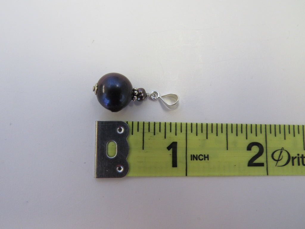 925 STERLING SILVER GENUINE FRESHWATER PEARL PENDANT 1.75 gm, WITH BAIL APPROX 1 " ALLUREGEM S1316