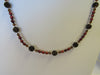 925 STERLING SILVER DARK SMOKEY TOPAZ & PEARL NECKLACE, 19 gm 20 " ALLUREGEM S1319