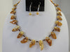 925 STERLING SILVER & GOLDEN FRESHWATER PEARL NECKLACE SET 56 gm 19" ALLUREGEM S1325