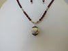 925 STERLING SILVER FRESHWATER PEARL & TURQUOISE PENDANT NECKLACE SET 24 gm ALLUREGEM 17.5 " S1336