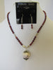 925 STERLING SILVER FRESHWATER PEARL & TURQUOISE PENDANT NECKLACE SET 24 gm ALLUREGEM 17.5 " S1336