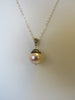 925 STERLING SILVER GENUINE FRESHWATER PEARL PENDANT NECKLACE PINK 8 gm 20 " ALLUREGEM S1338