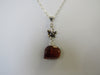 BALTIC AMBER PENDANT NECKLACE, 925 Sterling Silver Cognac  20"  ALLUREGEM S1348