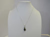 925 STERLING SILVER BLACK ONYX & PERIDOT PENDANT NECKLACE 2.51 gm 18" ALLUREGEM S1362