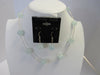 925 STERLING SILVER GENUINE AQUAMAIRE NECKLACE & EARRING SET, 17.5 " ALLUREGEM S1367