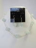 925 STERLING SILVER GENUINE AQUAMAIRE NECKLACE & EARRING SET, 17.5 " ALLUREGEM S1367