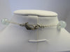 925 STERLING SILVER GENUINE AQUAMAIRE NECKLACE & EARRING SET, 17.5 " ALLUREGEM S1367