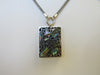 925 STERLING SILVER  ABALONE SHELL PENDANT NECKLACE 41.2 gm  17.5 " ALLUREGEM S1396