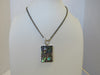 925 STERLING SILVER  ABALONE SHELL PENDANT NECKLACE 41.2 gm  17.5 " ALLUREGEM S1396