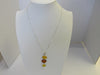 BALTIC AMBER PENDANT NECKLACE, 925 Sterling Silver  20" ALLUREGEM  S1475
