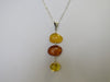 BALTIC AMBER PENDANT NECKLACE, 925 Sterling Silver  20" ALLUREGEM  S1475