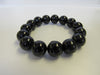 GENUINE BLACK TOURMALINE STRETCH BRACELET 68 gm , 14 mm 7 " ALLUREGEM S1477