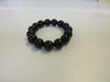 GENUINE BLACK TOURMALINE STRETCH BRACELET 68 gm , 14 mm 7 " ALLUREGEM S1477