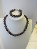 FRESHWATER BLACK PEARL NECKLACE SET, 925 Sterling Silver 17.5 "  ALLUREGEM S1478